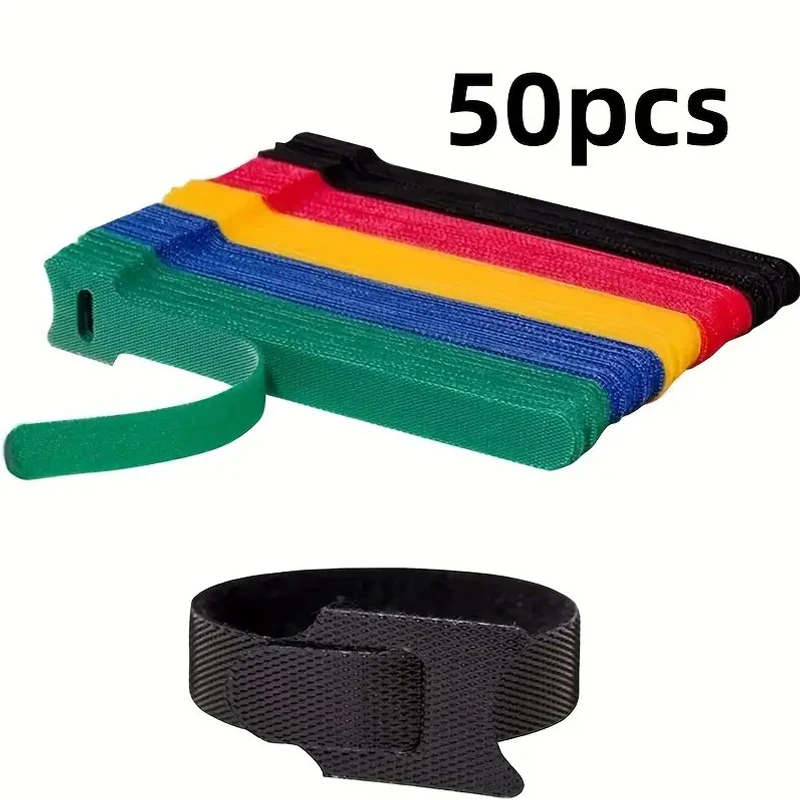 50pcs 재사용 가능한 후크 및 루프 케이블 타이 고 - Gear Tie Reusable 리뷰 및 가격