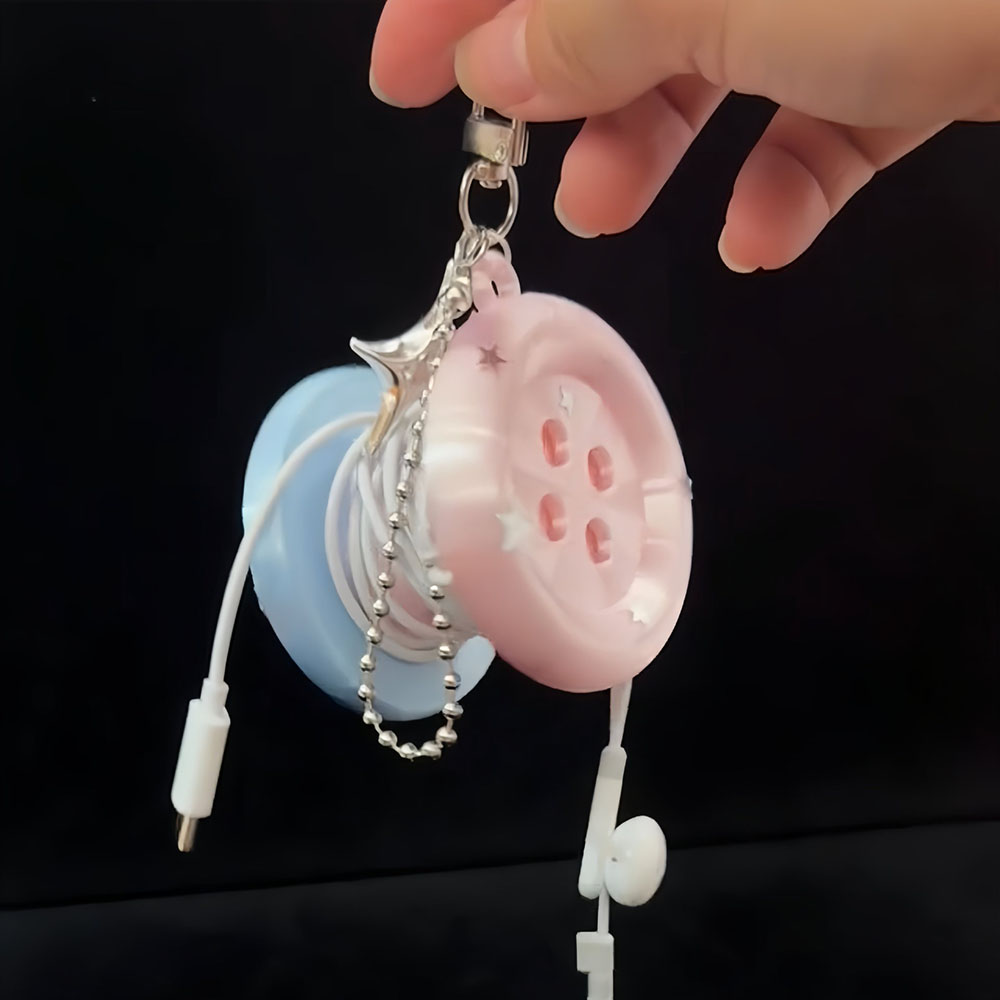 귀여운 케이블 정리 버튼 이어폰 케이블 와인더 키체인  - Cable Winder Keychain 리뷰 및 가격