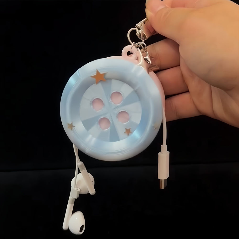 귀여운 케이블 정리 버튼 이어폰 케이블 와인더 키체인  - Cable Winder Keychain 리뷰 및 가격