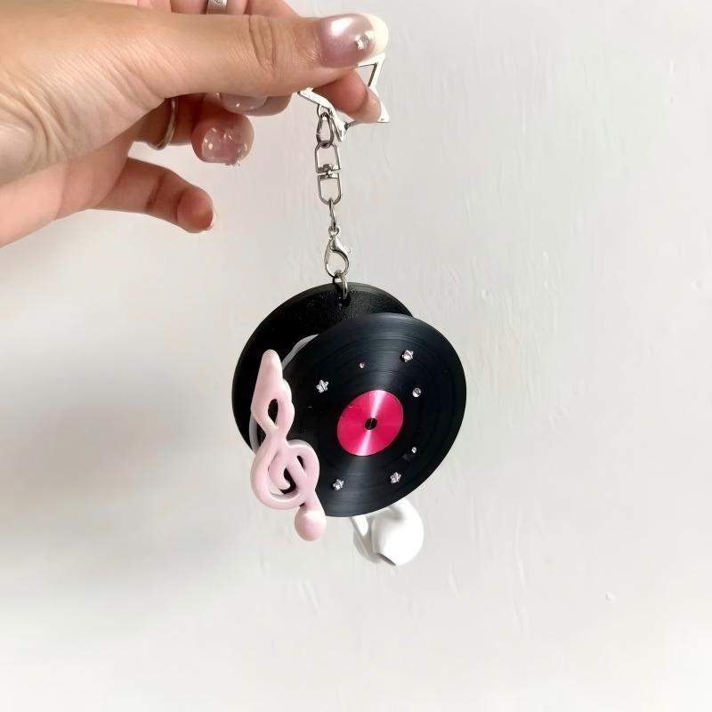 Y2K 빈티지 레코드판 모양 이어폰 케이블 와인더 휴대 - Cable Winder Keychain 리뷰 및 가격