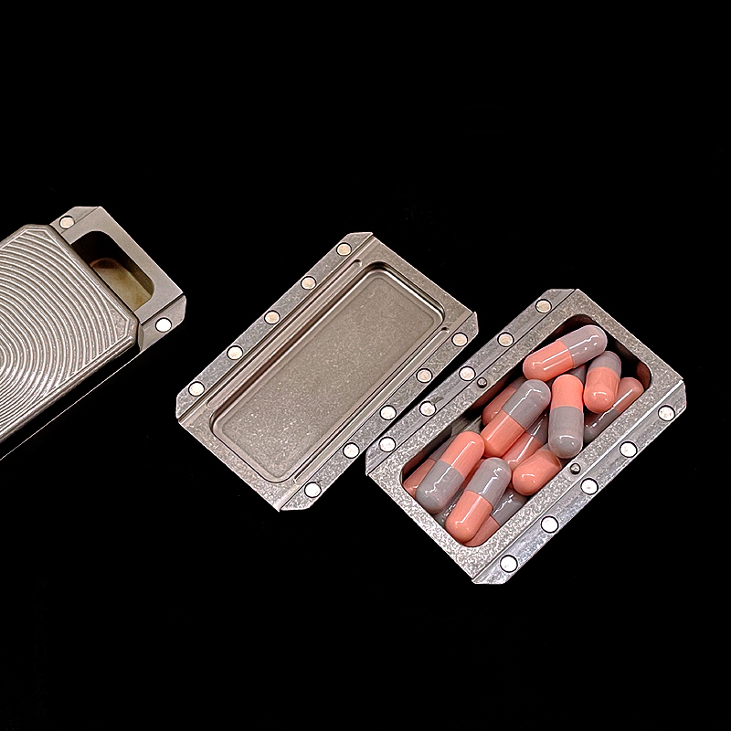 신제품 TC4 티타늄 약물 알약 상자 로터 푸시-파파틱 - Edc Pill Carry 리뷰 및 가격