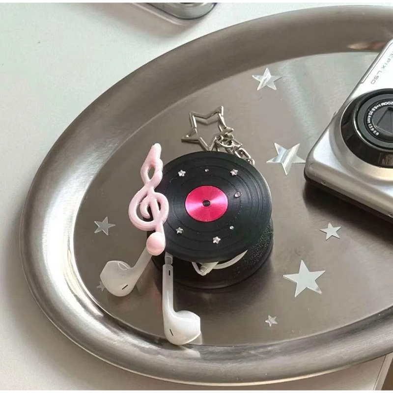 한국 레트로 비닐 레코드 헤드폰 케이블 정리기 키체인  - Cable Winder Keychain 리뷰 및 가격
