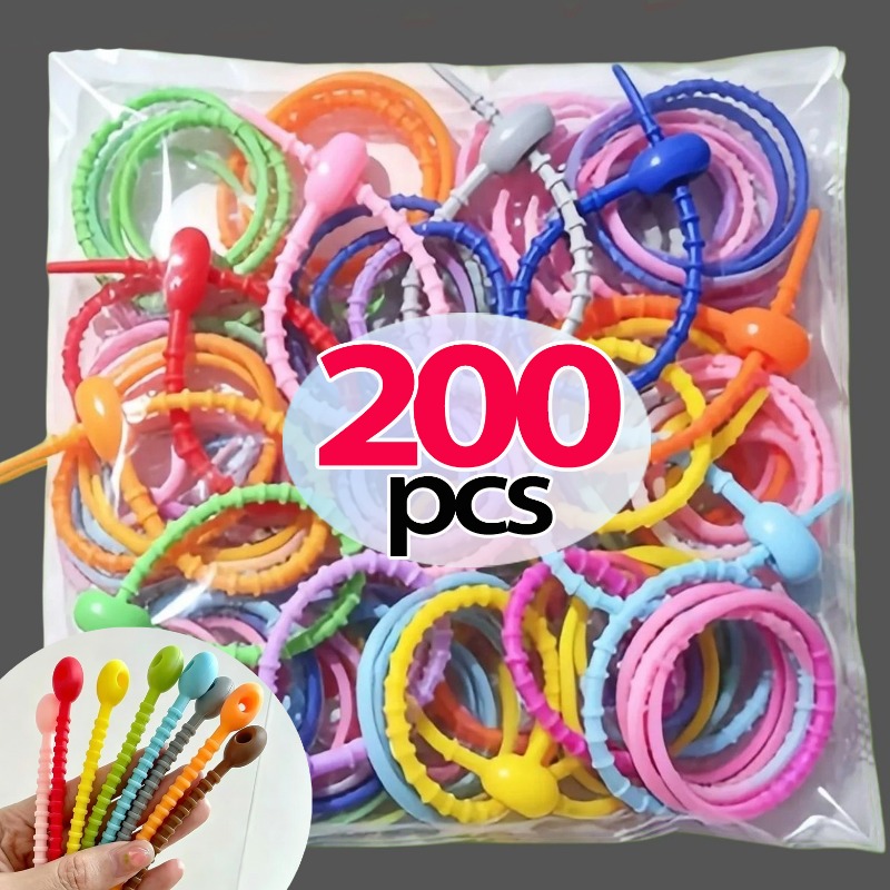 10/200Pcs 실리콘 케이블 타이 멀티 컬러 케이블 - Cable Winder Keychain 리뷰 및 가격