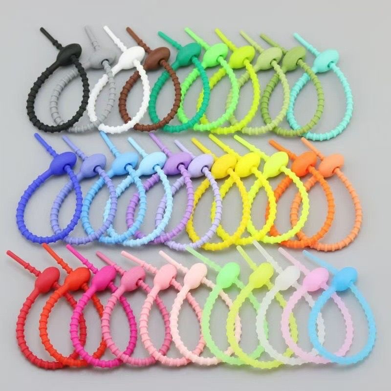 10/200Pcs 실리콘 케이블 타이 멀티 컬러 케이블 - Cable Winder Keychain 리뷰 및 가격