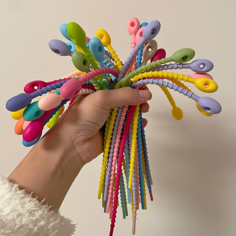 10/200Pcs 실리콘 케이블 타이 멀티 컬러 케이블 - Cable Winder Keychain 리뷰 및 가격