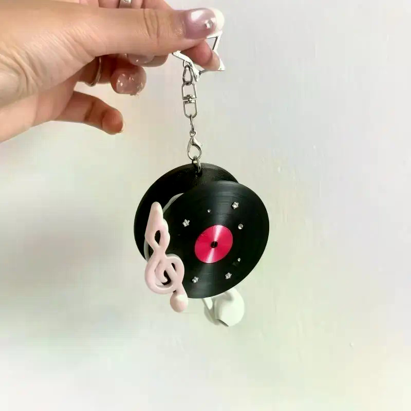 Y2K 빈티지 레코드판 모양 이어폰 케이블 와인더 휴대 - Cable Winder Keychain 리뷰 및 가격